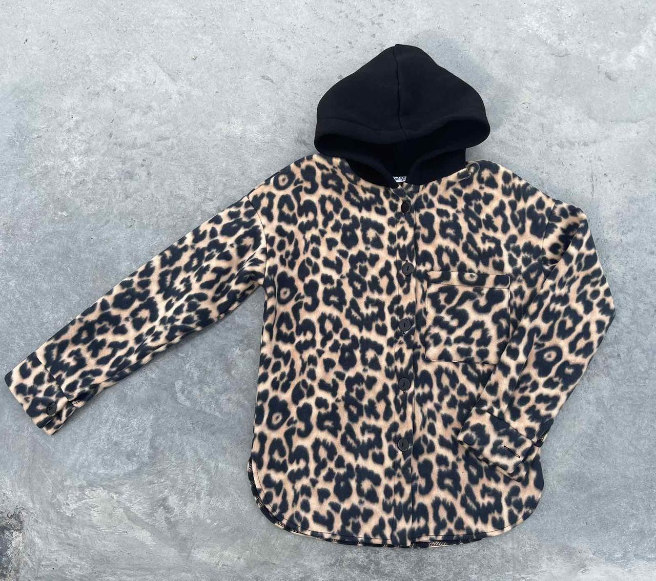 Сорочка флісова на 10-11 років 140 см Леопардовий (24646979)