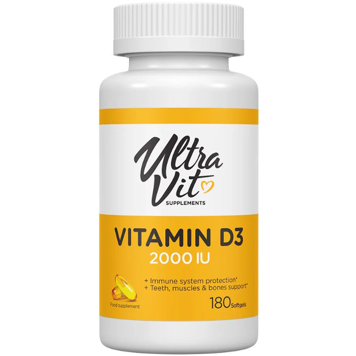 Витамин Д3 холекальциферол UltraVit Vitamin D3 2000 ME 180 софтгель