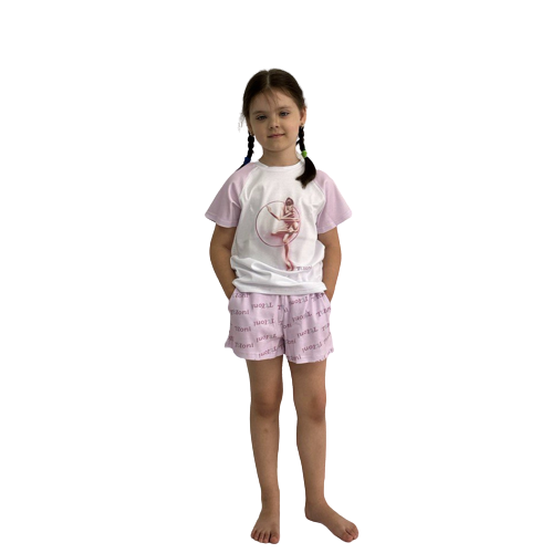 Пижама для девочек Tuloni Julia 140-146 см Розовый/Серый (UB-PJ01-PxGR-XS)