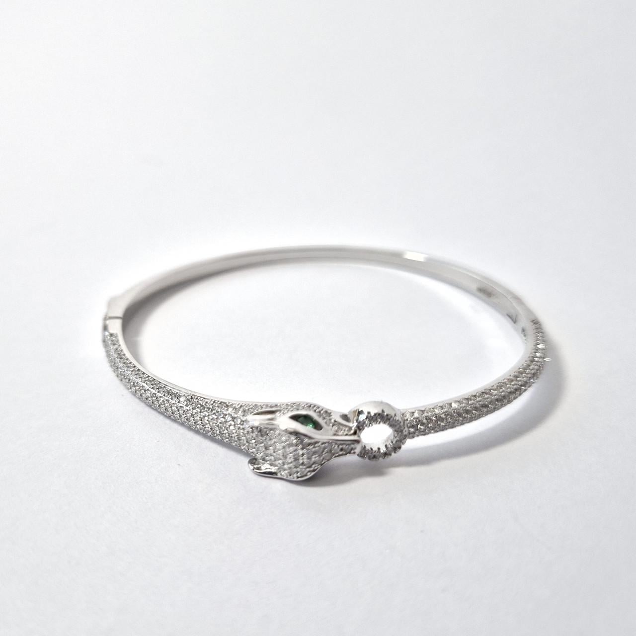 Браслет женский Пантера с белыми камнями 17 см 925 пробы 12,08 г (3122р)