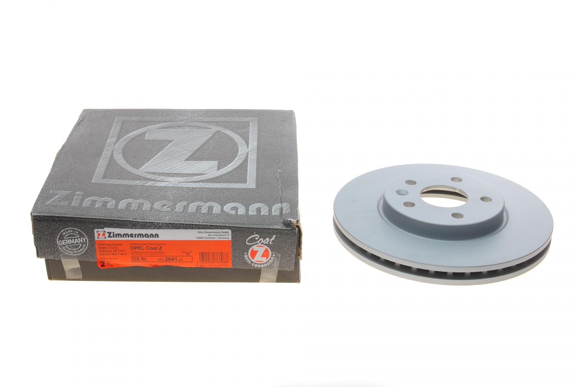 Диск тормозной передний ZIMMERMANN для Opel Astra K 15-276x26 мм R15 (430.2641.20)
