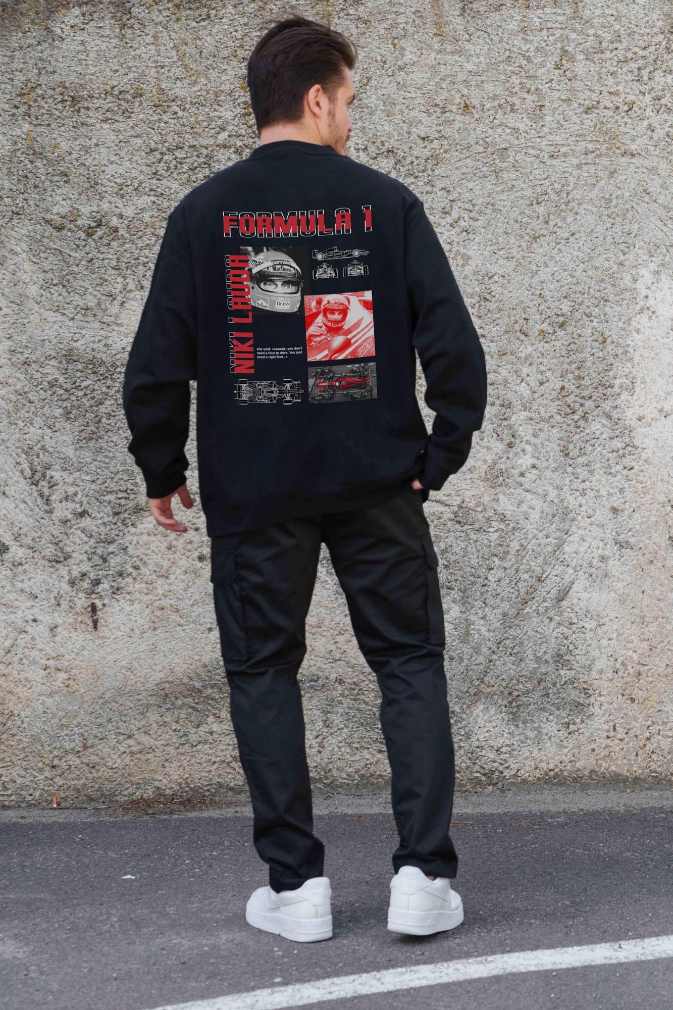 Свитшот оверсайз с принтом Without Lauda S/M Black (S/M8055624) - фото 2 Свитшот оверсайз с принтом Without Lauda S/M Black (S/M8055624) - фото 2