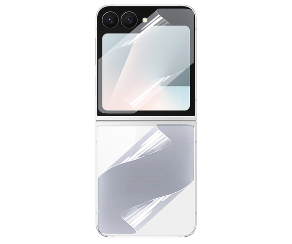 Противоударная гидрогелевая пленка Hydrogel Film для Samsung Galaxy Flip7 FE на заднюю панель Transparent