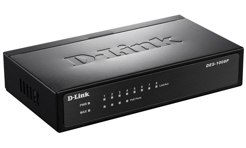Комутатор D-Link DES-1008P/C1A 8-PORT 10/100MBPS