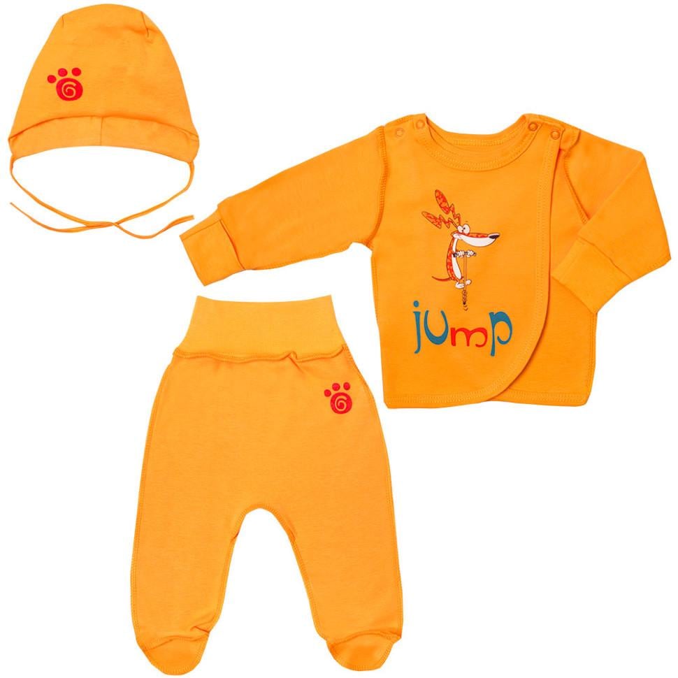 Комплект детской одежды хлопковый для мальчика Gabbi КТ-19-01 Зверушки 62 см Оранжевый (11528) - фото 1