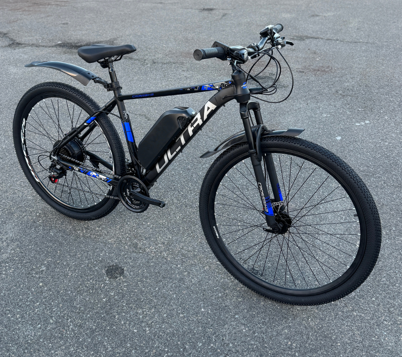 Велосипед с Е-комплектом AL Cross Ultra 2025 29" 48 В 500 Вт MXSUS 18 Ah до 65 км запас хода дисплей LSD10 Pas-ассистент