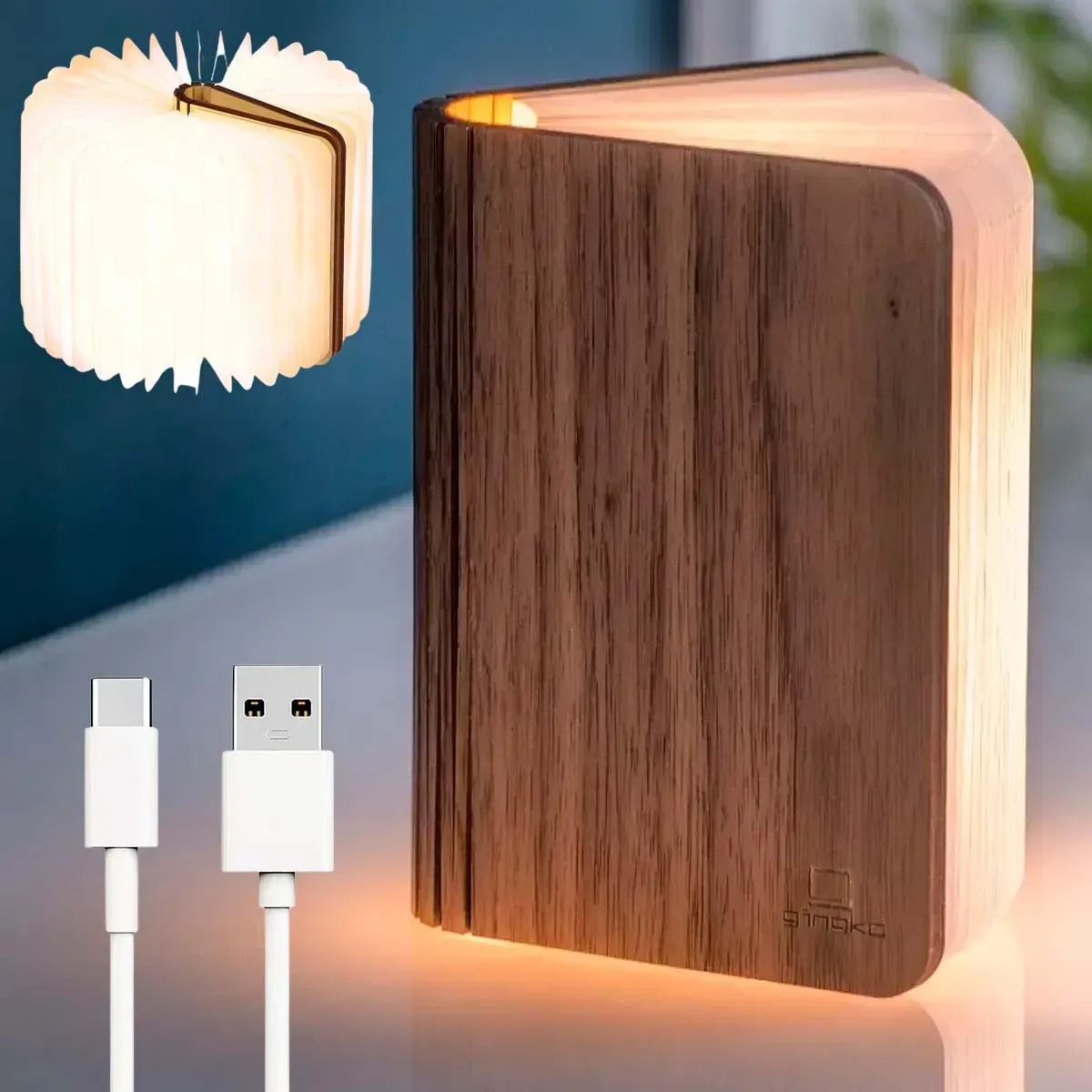 Настольная лампа-ночник Книга AD-2231 10x9x2,2 см от USB (234576094) - фото 2