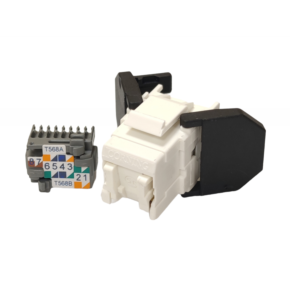 Модуль Corning Keystone RJ45 UTP Cat.5e для сетевого монтажа в офисных СКС Черный (99-00006942)