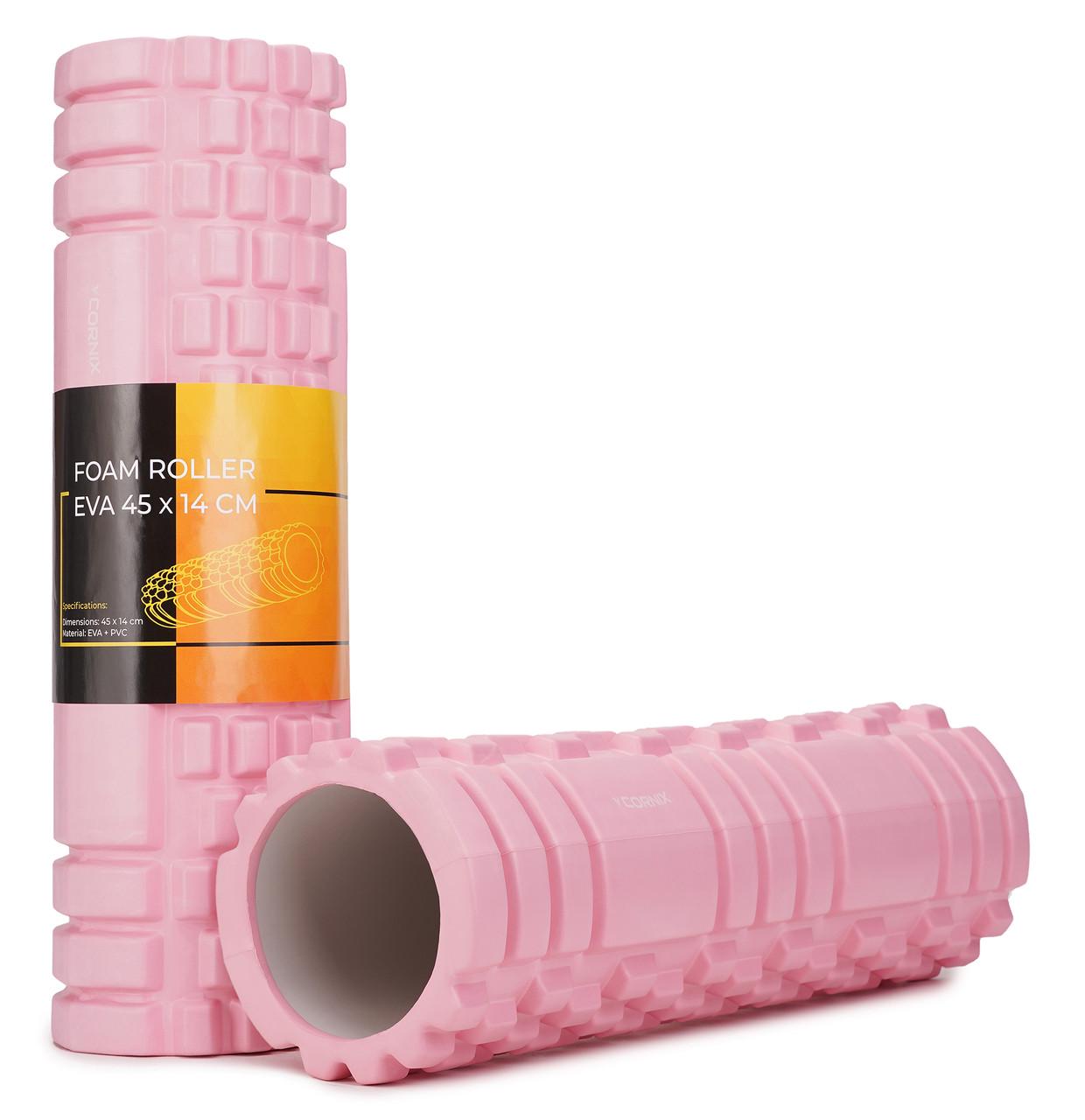 Масажний ролик Cornix EVA 45x14 см XR-0037 Light Pink (2514759677) - фото 7