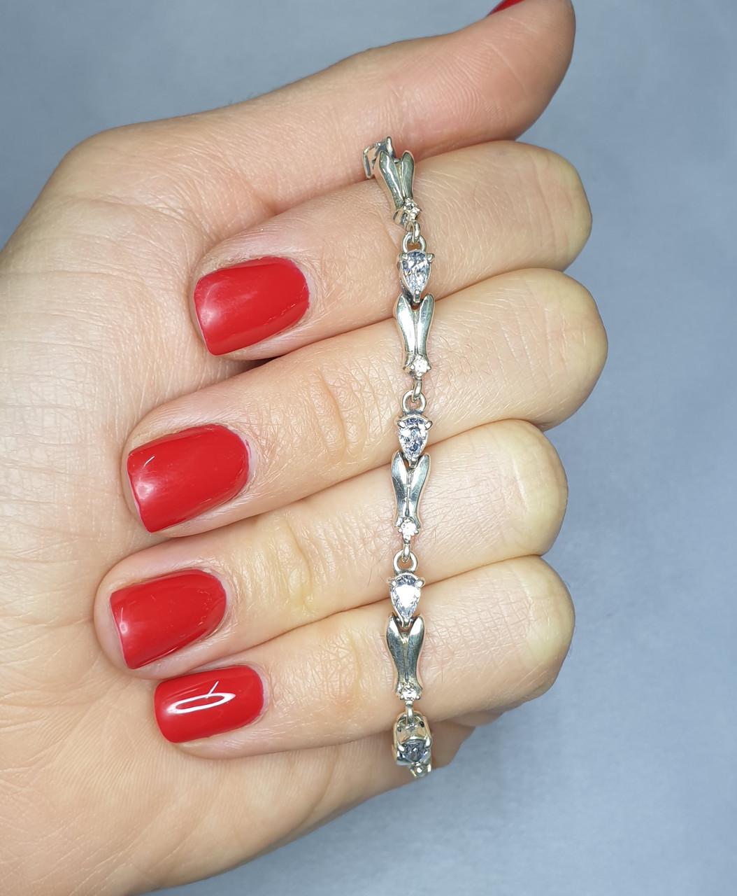 Браслет серебряный с кубическим цирконием Кельвин р. 18 9,9 г