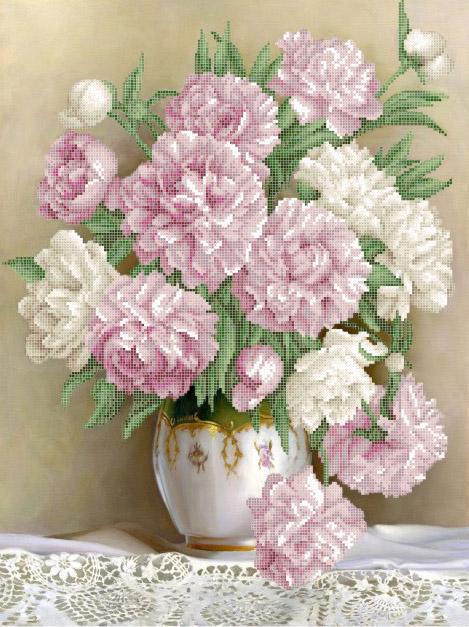 Вышивка бисером Пионы в весе ПК-024 51х38 см