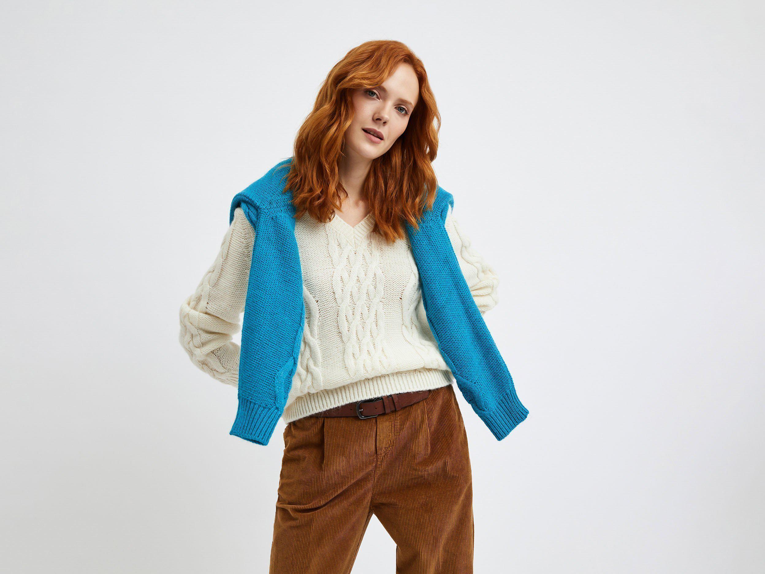 Светр жіночий Benetton 117vd4670 XL Білий - фото 3 Светр жіночий Benetton 117vd4670 XL Білий - фото 3