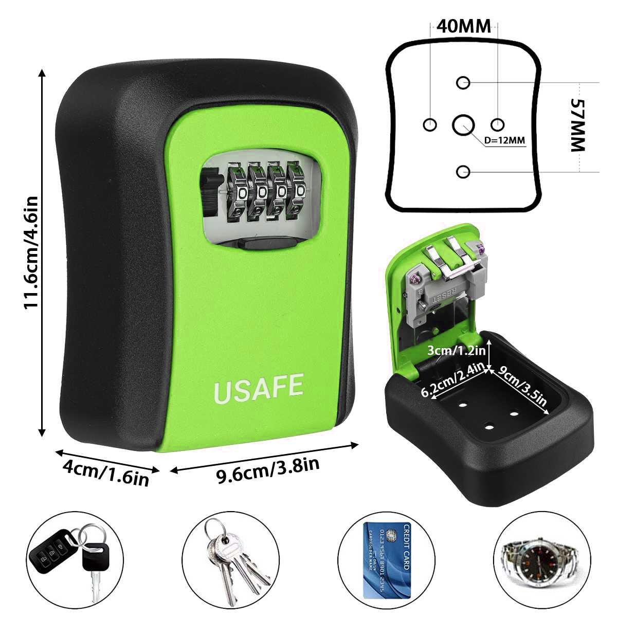 Сейф Мини для ключей uSafe KS-03 антивандальный наружный настенный с кодовым замком Зеленый - фото 10