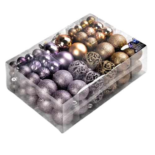 Шарики новогодние елочные Stenson 9594 пластиковые 3-6 см 100 шт. (13103177)