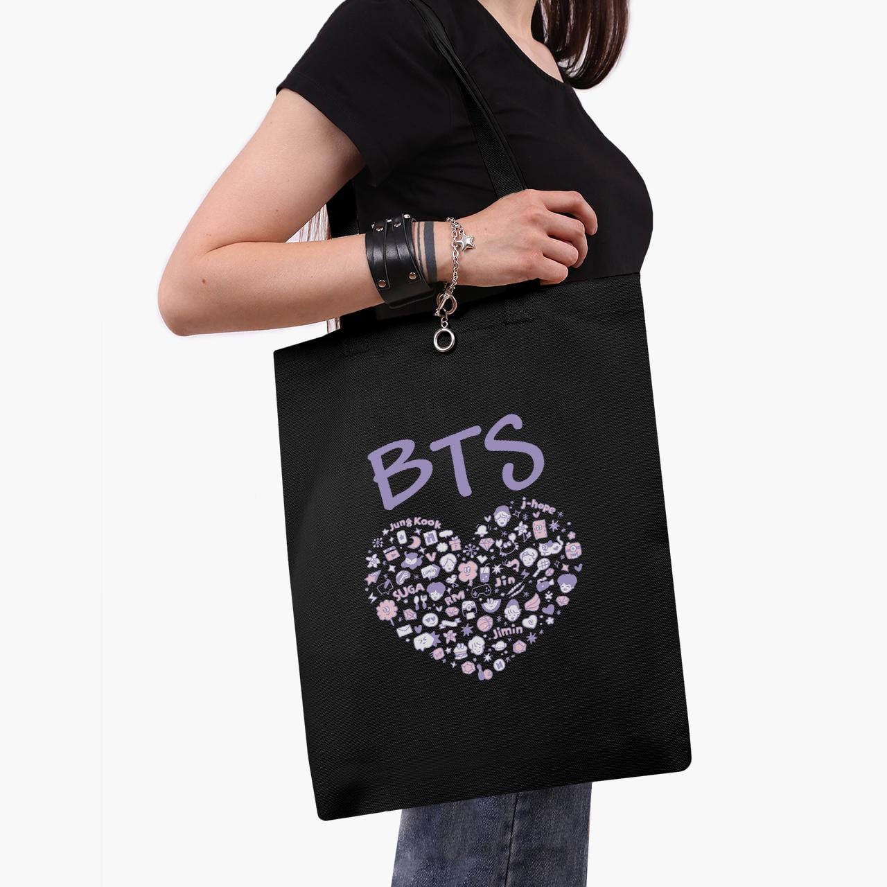 Эко сумка шоппер BTS 41x35 см Черный (9227-3268-BKZ)