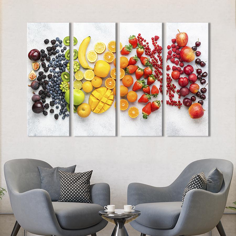 Картина модульная из 4 частей Летние фрукты и ягоды L 149x93 см (309-41)