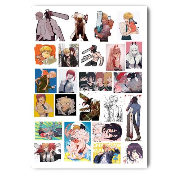 Стікери наклейки аніме Людина-бензопила Chainsaw Man А4 аркуш 29х21 см (stik_111)