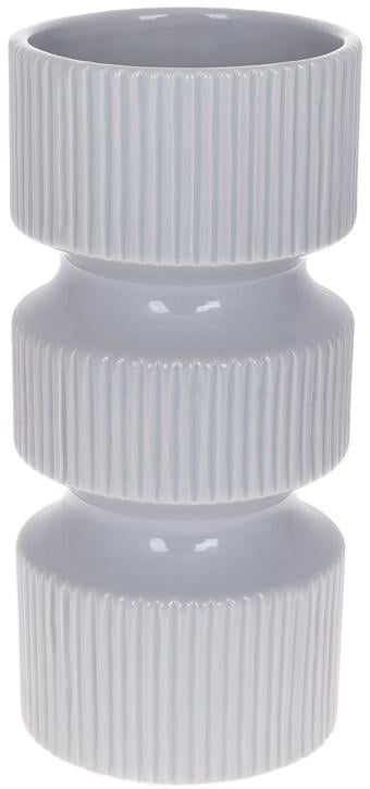 Ваза керамическая Stone Flower 13x13x27 см Светло-серый глянец (BD-733-532)