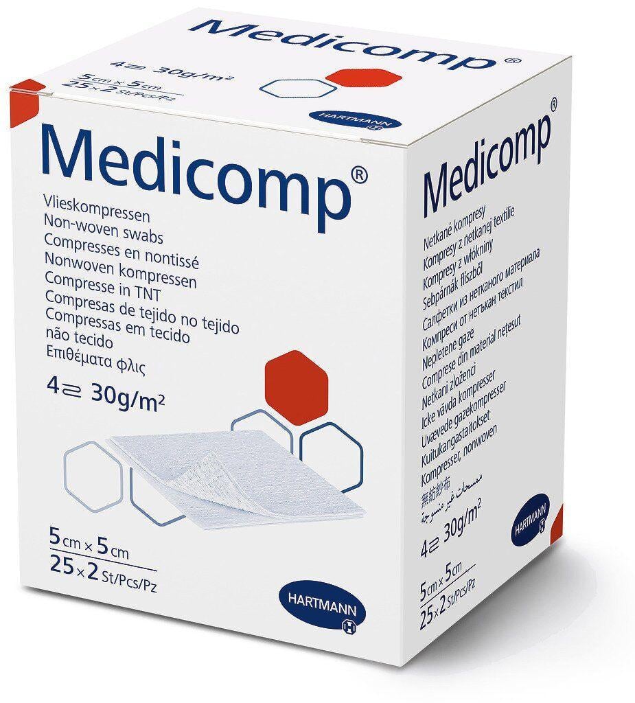 Стерильні серветки з нетканого матеріалу Medicomp 5х5 см 2х25 шт.