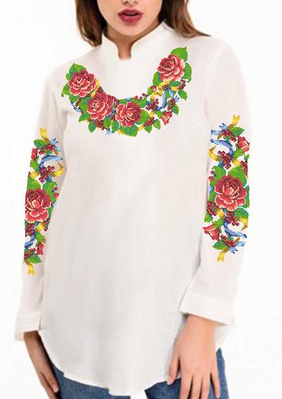 Заготовка для вышивки нитями или бисером рубашка СЖ-89 домотканое полотно