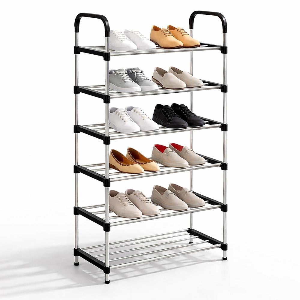 Полка для обуви 6 ярусов напольная металлическая 54x28x123 см