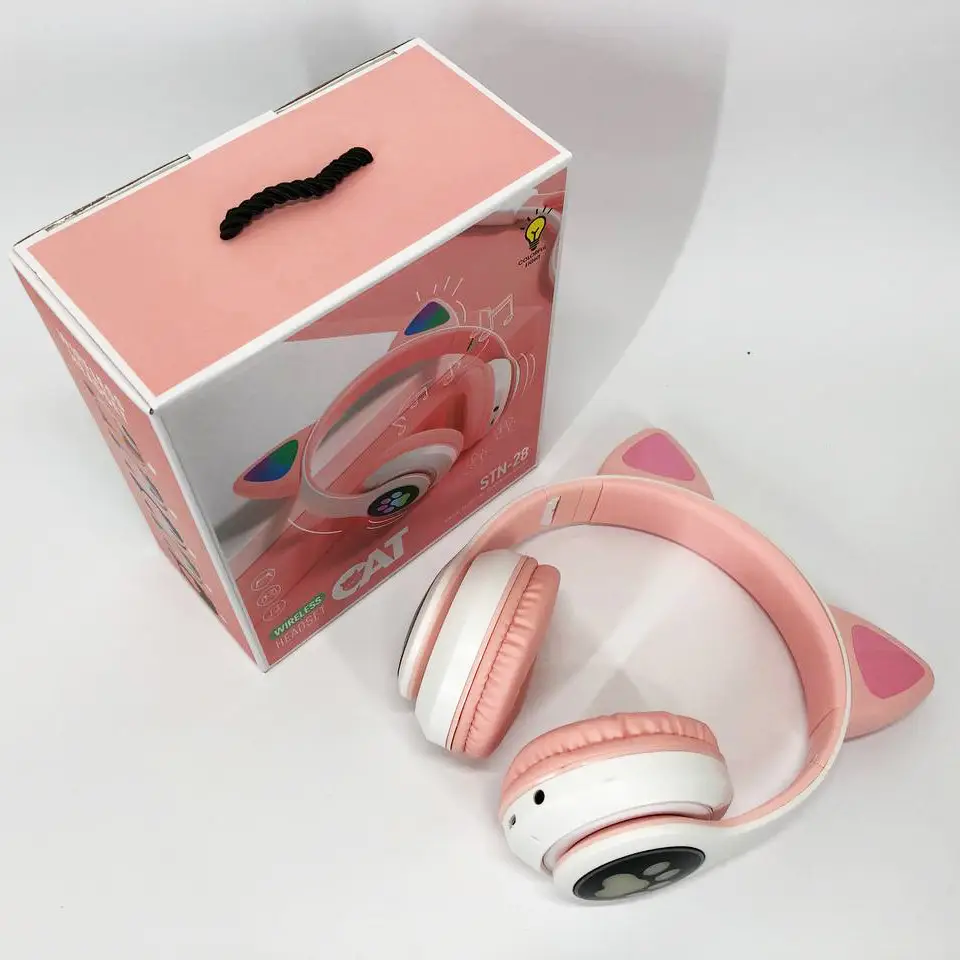 Наушники STN-28 Bluetooth с кошачьими ушками и микрофоном Розовый (14152936) - фото 4 Наушники STN-28 Bluetooth с кошачьими ушками и микрофоном Розовый (14152936) - фото 4