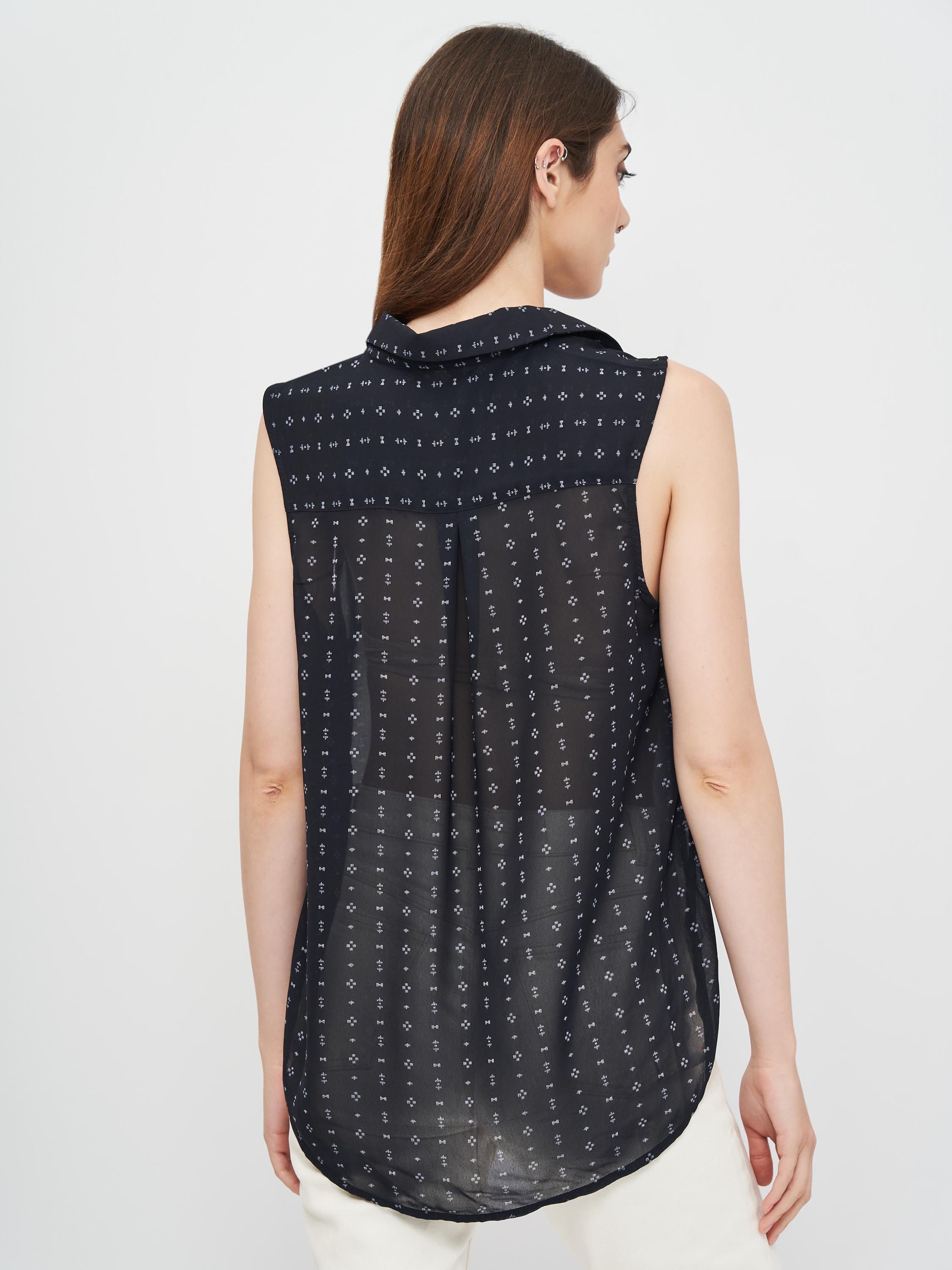 Блуза без рукава р. 34 Черный (7519960log) - фото 2