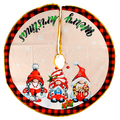 Коврик-юбка под елку Stenson d 90 см Гномы (M50066)