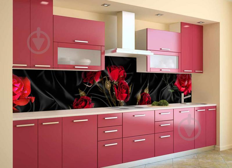 Скинали на кухню Zatarga «Роза Tassin 02» 600х2500 мм виниловая 3Д наклейка кухонный фартук самоклеящаяся Z180310