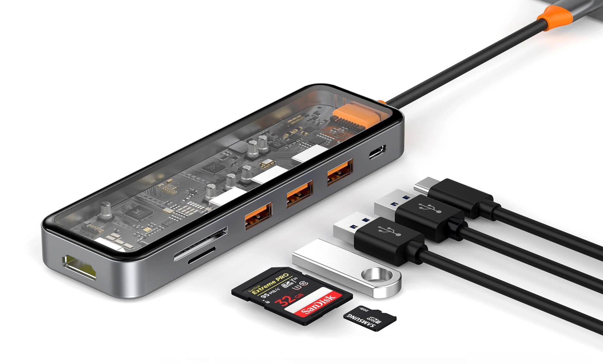 Концентратор Wiwu CB007 USB-хабAdapter 7 в1 (359930) - фото 2 Концентратор Wiwu CB007 USB-хабAdapter 7 в1 (359930) - фото 2