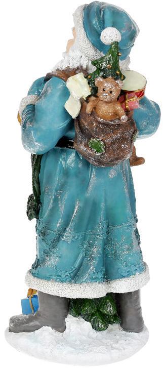 Фигура Санта с колокольчиками 21х18см5х45 см Бирюзовый с серебром - фото 2 Фигура Санта с колокольчиками 21х18см5х45 см Бирюзовый с серебром - фото 2