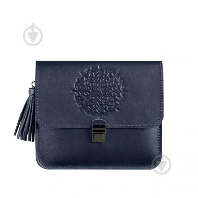 Шкіряна жіноча бохо сумка BlankNote Лілу Темно-Синя (BN-BAG-3-navy-blue)