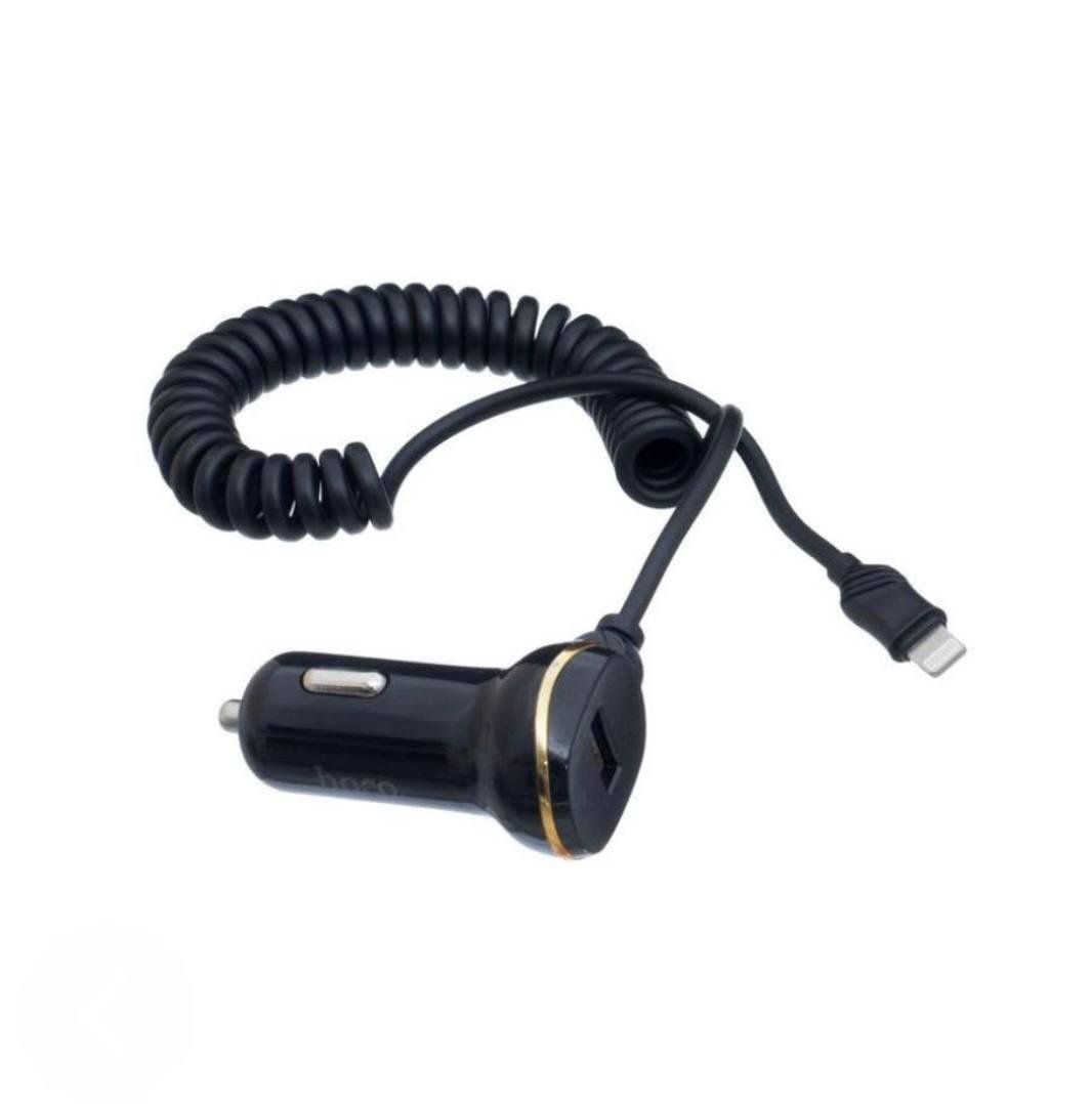 Зарядний пристрій автомобільний Hoco Z14 USB to Lightning USB 2,4 A Black (м01033)