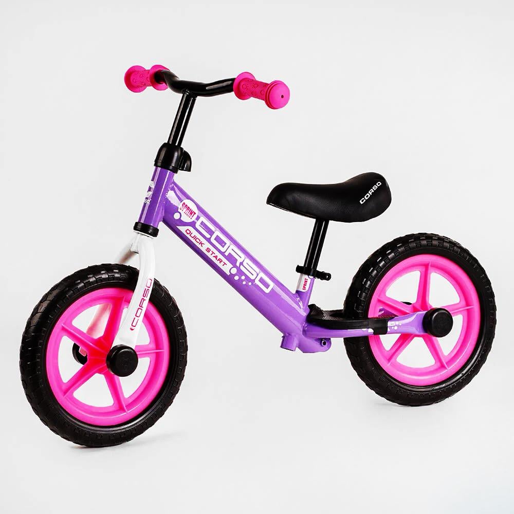 Біговел дитячий Corso Sprint 12" сталева рама підставка для ніжок Violet (118244)
