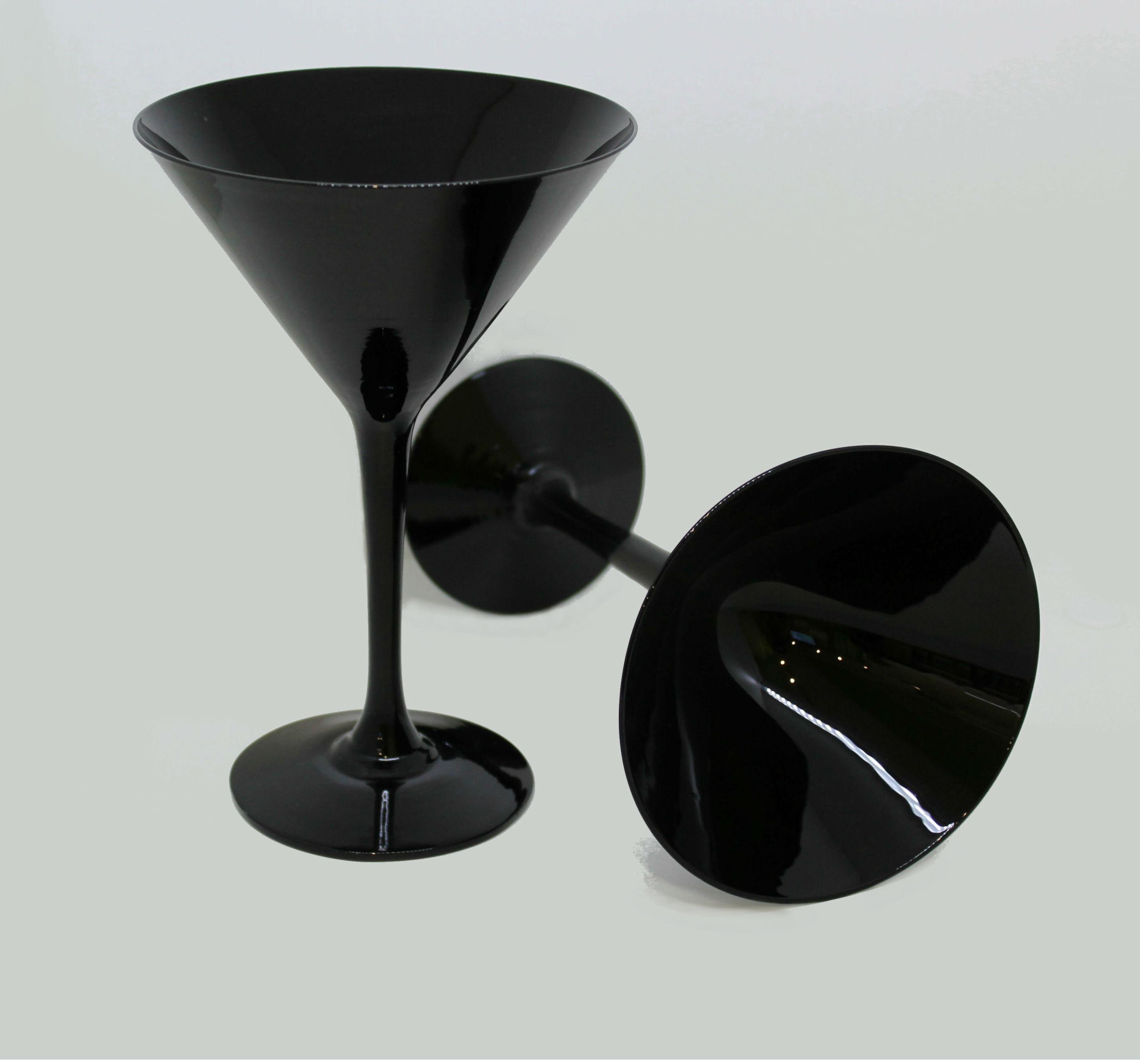 Комплект черных бокалов для мартини 200 мл 2 шт.