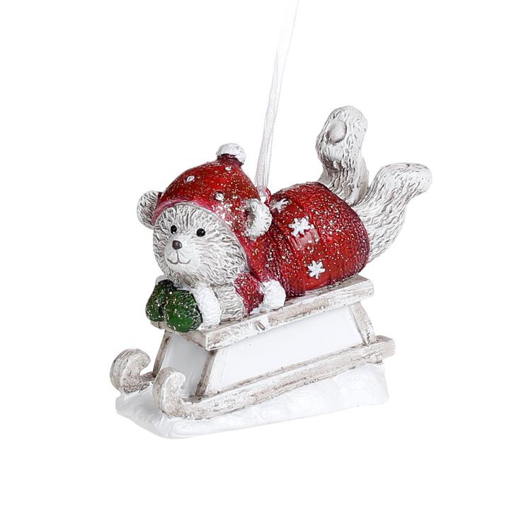 Фигурка-подвеска BonaDi Медвежонок на санках (707-597)