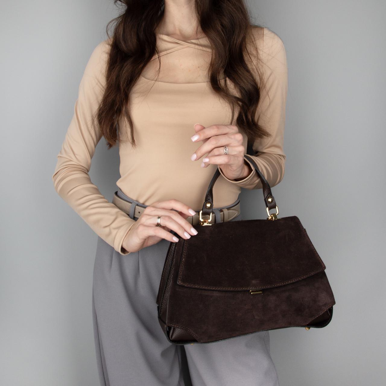 Сумка женская замшевая Virginia Conti 04062 Шоколадный (2765620576) - фото 2