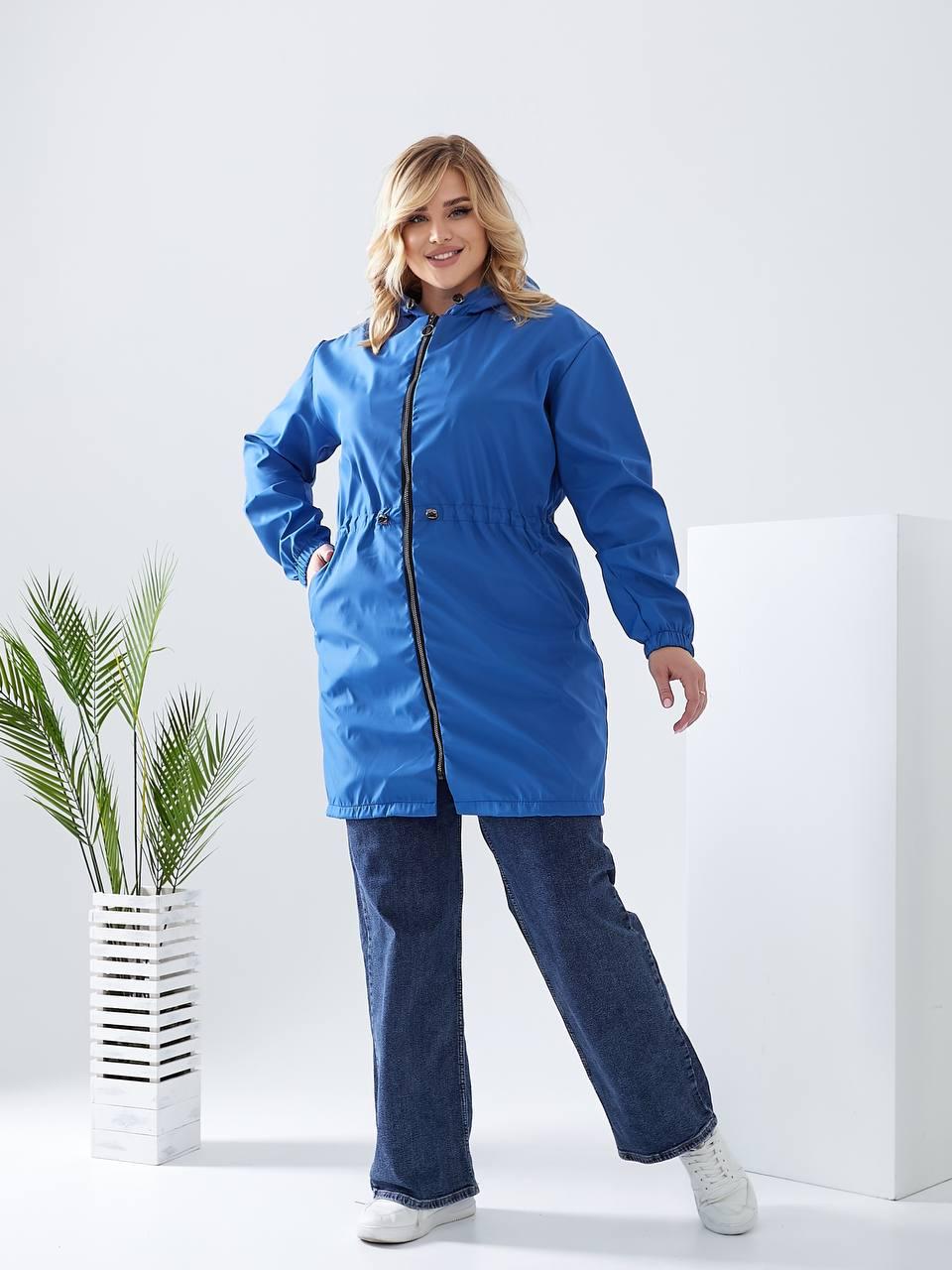 Плащ демісезонний Aiza А102 з капюшоном р. 42-44 Синій (11719128) - фото 2