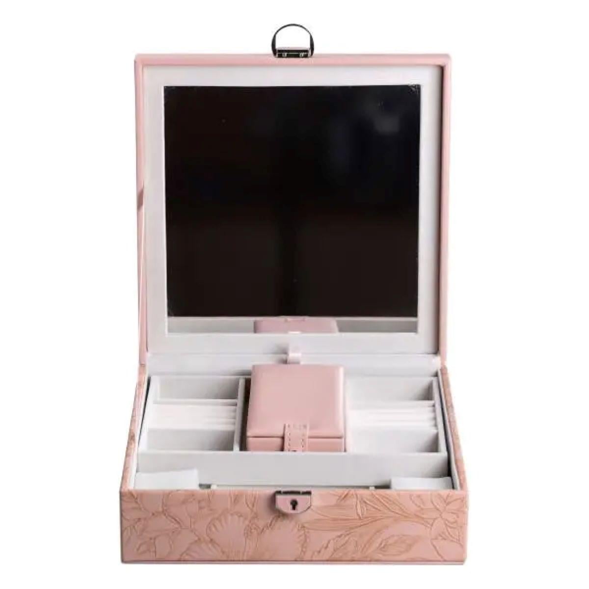 Скринька для прикрас з еко шкіри із замком 2 яруси (6685)