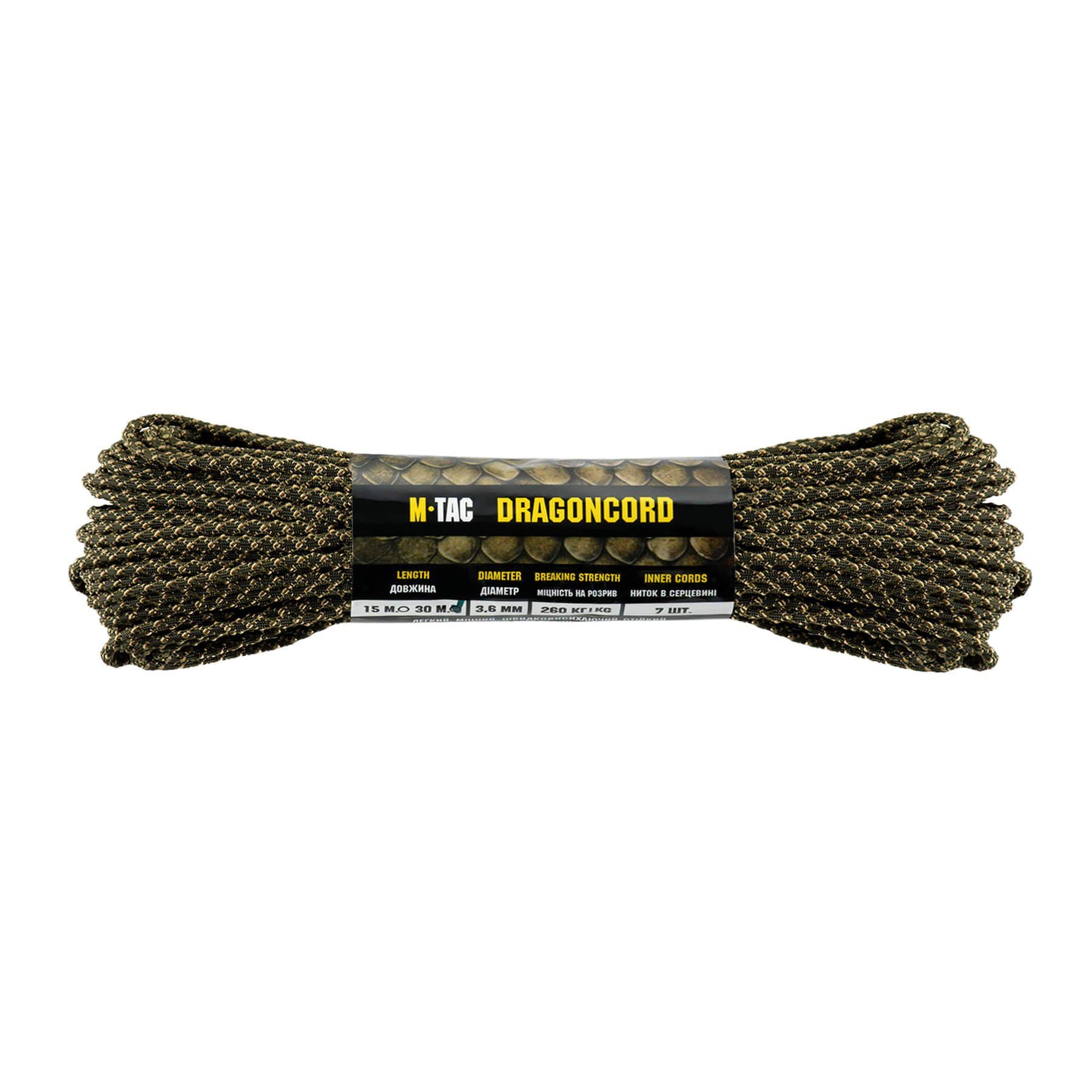 Паракорд M-Tac Dragon Cord 30 м OD Green/Coyote