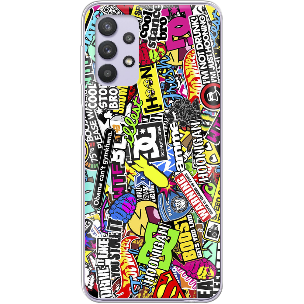 Чехол BoxFace Samsung A325 Galaxy A32 Multicolored Inscriptions Прозрачный силикон (42084-up880-42084)