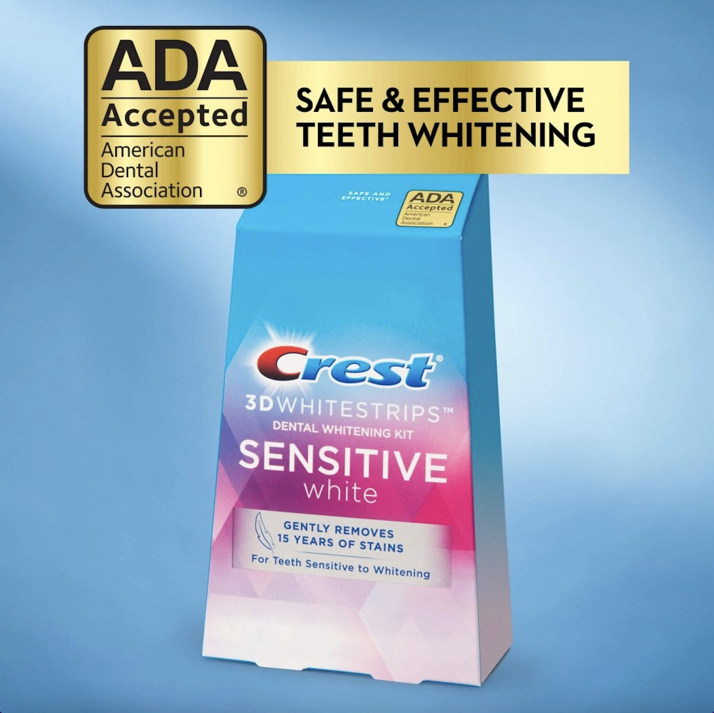ᐉ Отбеливающие полоски для чувствительных зубов Crest 3D Whitestrips ...
