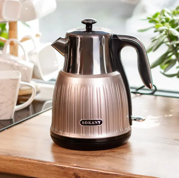 Електрочайник Sokany SK-SH-1055 безшумний із нержавіючої сталі 1,6 л Рожевий металік - фото 4 Електрочайник Sokany SK-SH-1055 безшумний із нержавіючої сталі 1,6 л Рожевий металік - фото 4