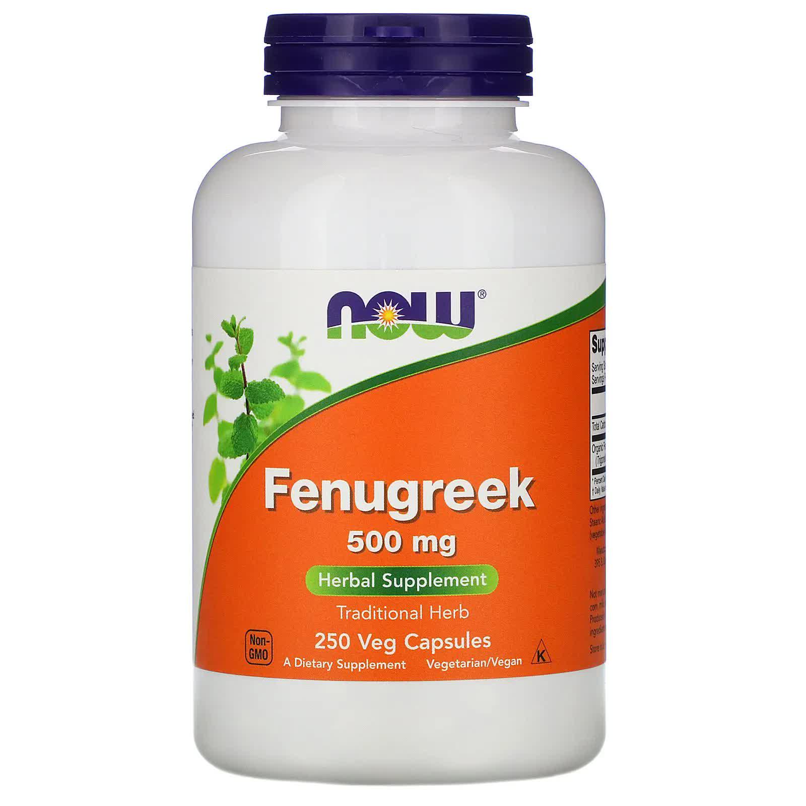 Пажитник NOW Foods Fenugreek 500 мг 250 Veg Caps