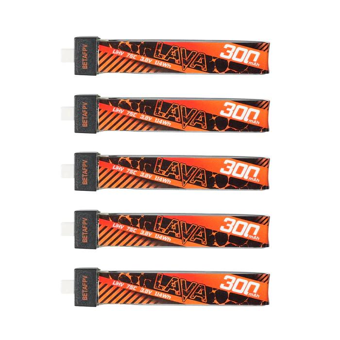 Батарея BetaFPV LAVA Series 1S 300 mAh 3.8V 75C BT2.0 5 шт.