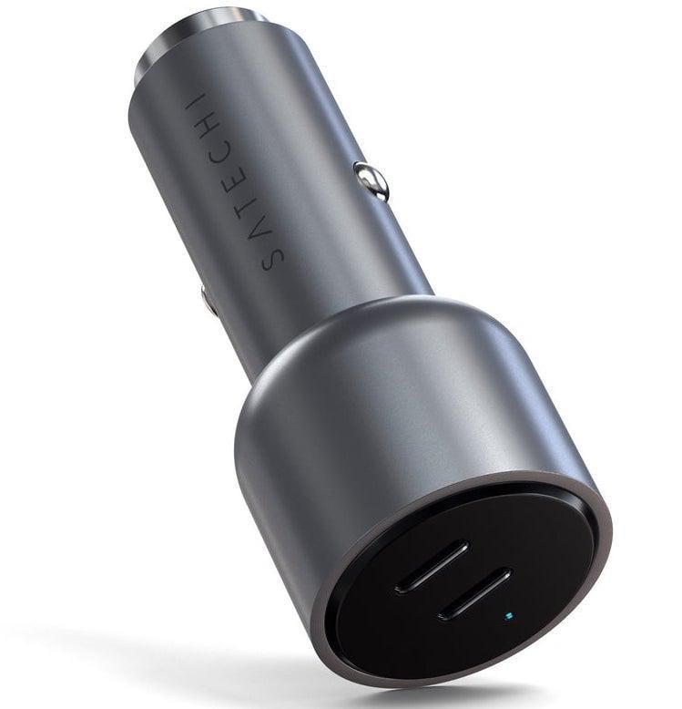 Автомобильное зарядное устройство, адаптер Satechi 40W Dual USB-C PD Car Charger, Space Gray (ST- U2C40CCM)