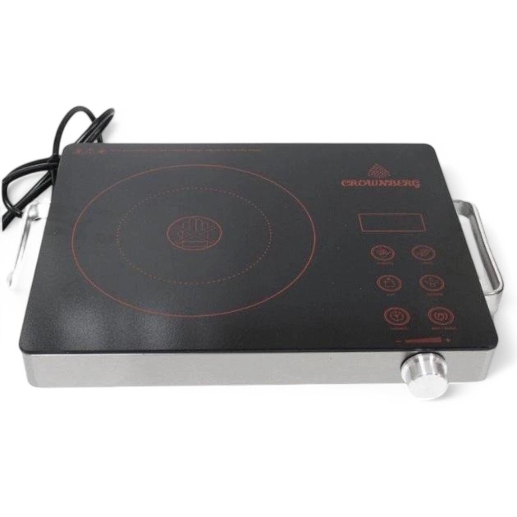 Плита настільна інфрачервона Crownberg CB-1325 одноконфоркова з РК-дисплеєм і таймером 2000 Вт Black (Р_CB1325Black)