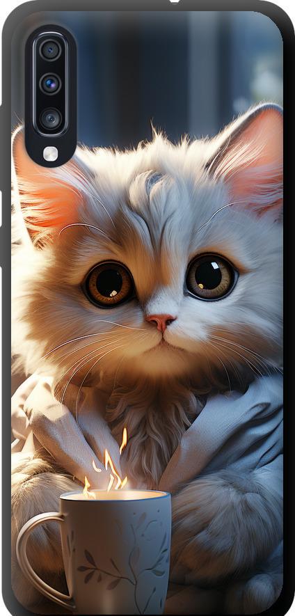 Чохол на Samsung Galaxy A70 2019 A705F Білий кіт (5646b-1675-42517)