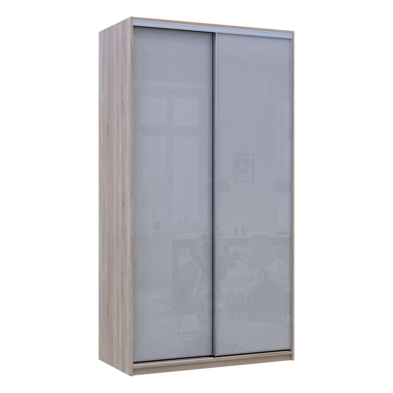 Шафа-купе Сіті Лайт Слім 120х60х225 см Дуб Сонома/Сіре скло (44900312)