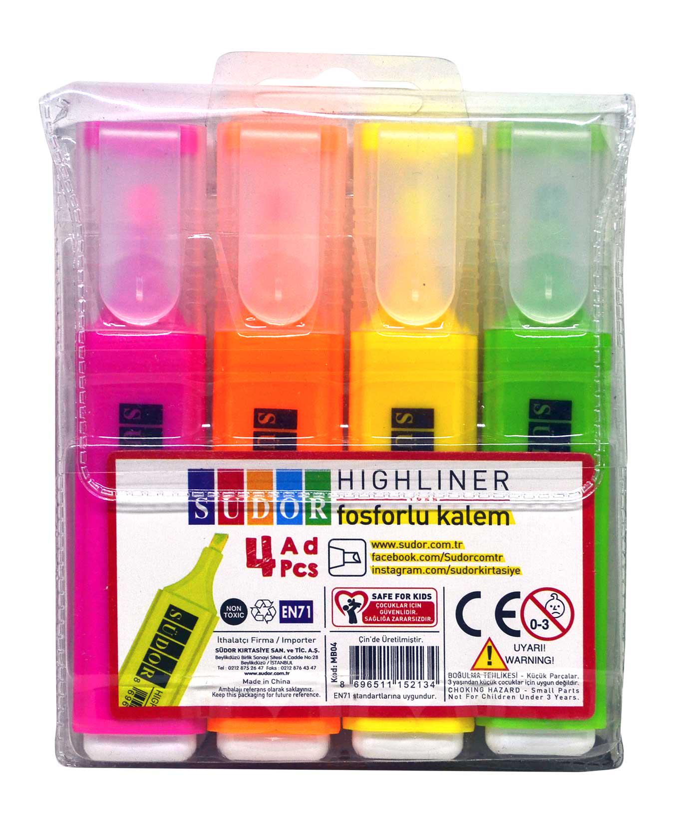 Маркери текстовиділювачі WW00880 4 кольорів